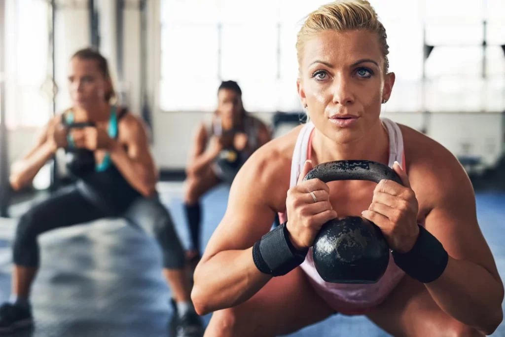 Young fit girl at the gym.