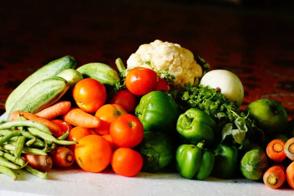 Fresh vegetables.