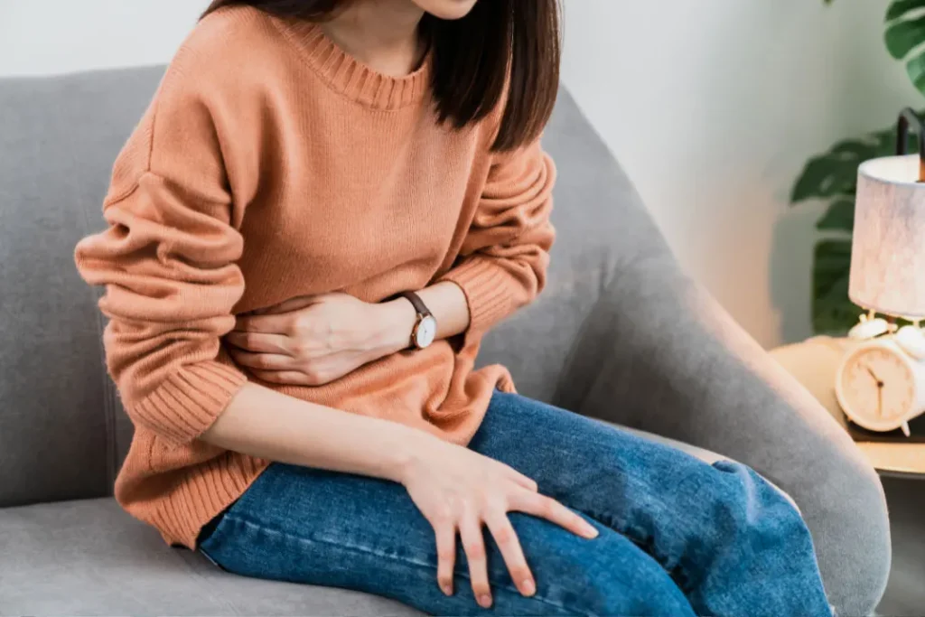 women suffering from diarrhea.