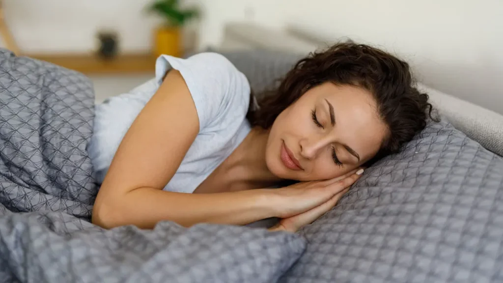 Lady having a healthy sleep.