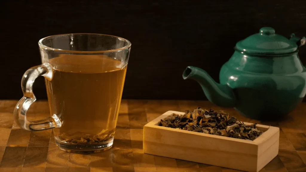 A cup of green tea.
