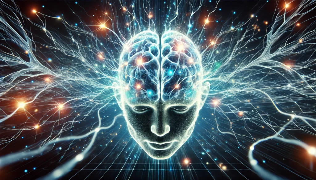 Neurons and Cognitive Resilience - A futuristic visualization of neurons glowing with energy, representing neuroplasticity and cognitive preservation.