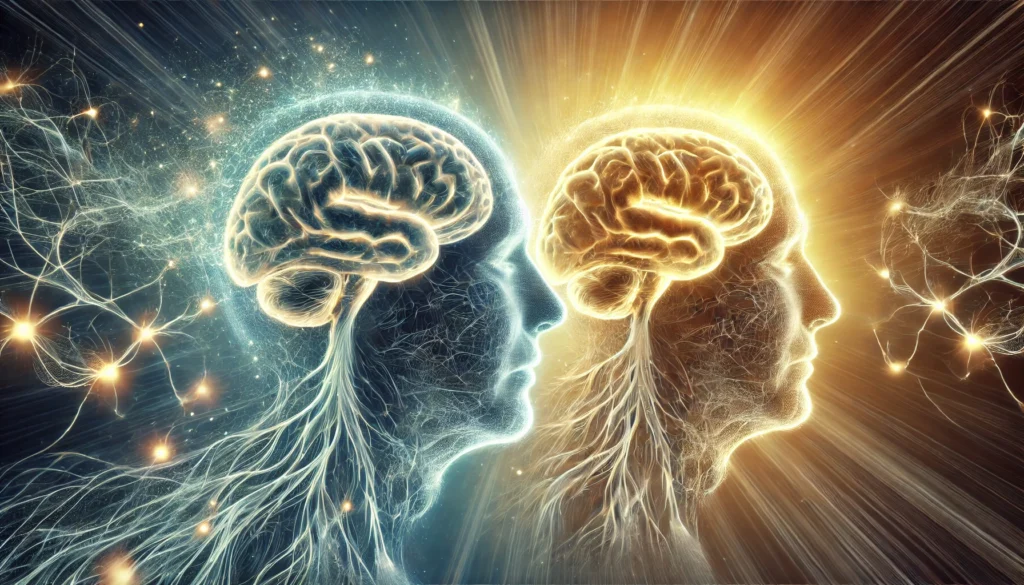 A conceptual art depiction of a human brain evolving over time, showing neural networks transitioning from a youthful, vibrant state to an aged, delicate form. A subtle golden aura in the background symbolizes wisdom, longevity, and the passage of time, with delicate energy waves highlighting cognitive adaptation.