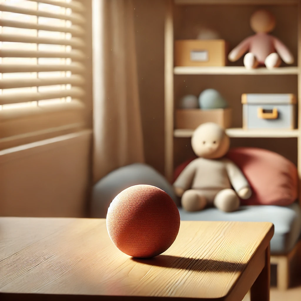 focused on a symbolic object—the stress ball—as a visual metaphor for emotional regulation in behavioral therapy for kids.