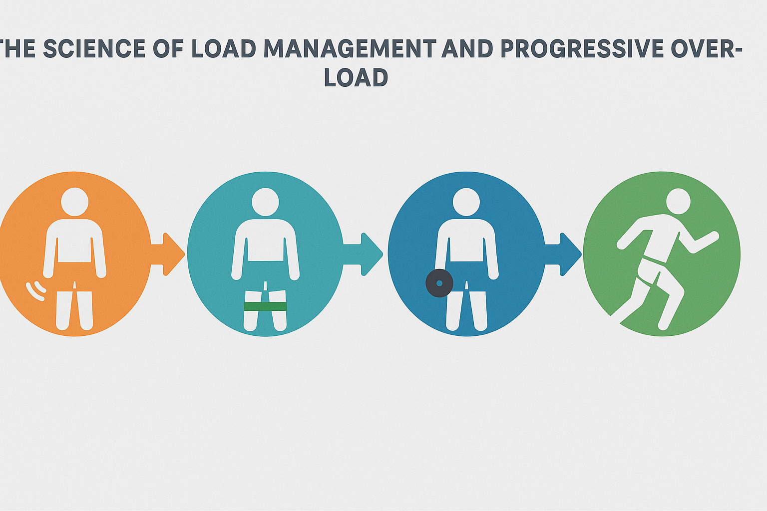 Infographic showing four progressive stages of hip rehabilitation exercises, from isometric moves to dynamic sport-specific drills